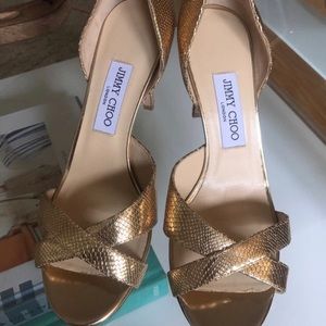 Gold Jimmy Choo Never Worn Size 39.5 (8/9)